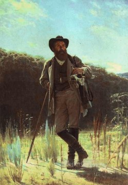 Ivan Kramskoi Painting - Retrato del artista Ivan Shishkin Democrático Ivan Kramskoi